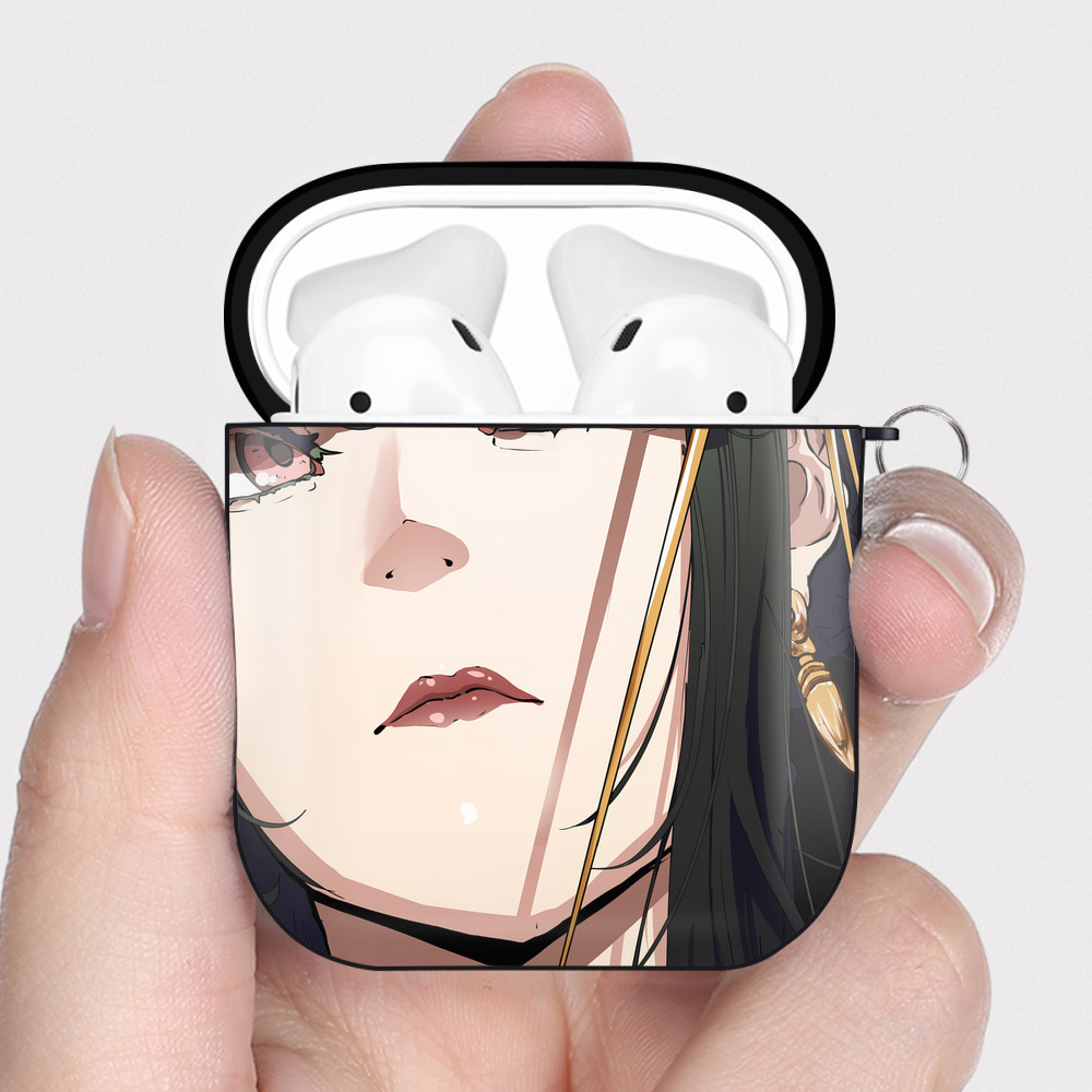 （画像用） SPY×FAMILY间谍家家酒 AirPods 第2世代保護ケース ハードシェル ブラック 耐衝撃・防指紋・カラビナ付き
