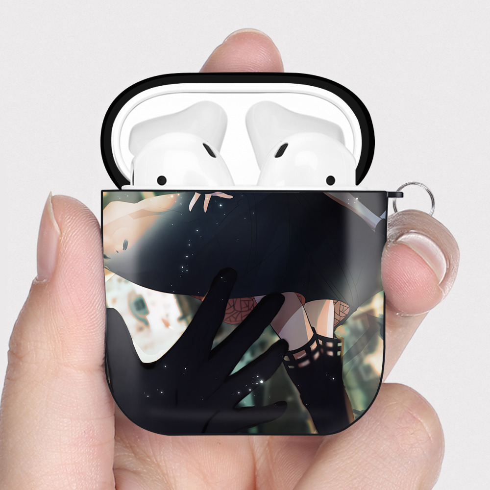（画像用） SPY×FAMILY间谍家家酒 AirPods 第2世代保護ケース ハードシェル ブラック 耐衝撃・防指紋・カラビナ付き
