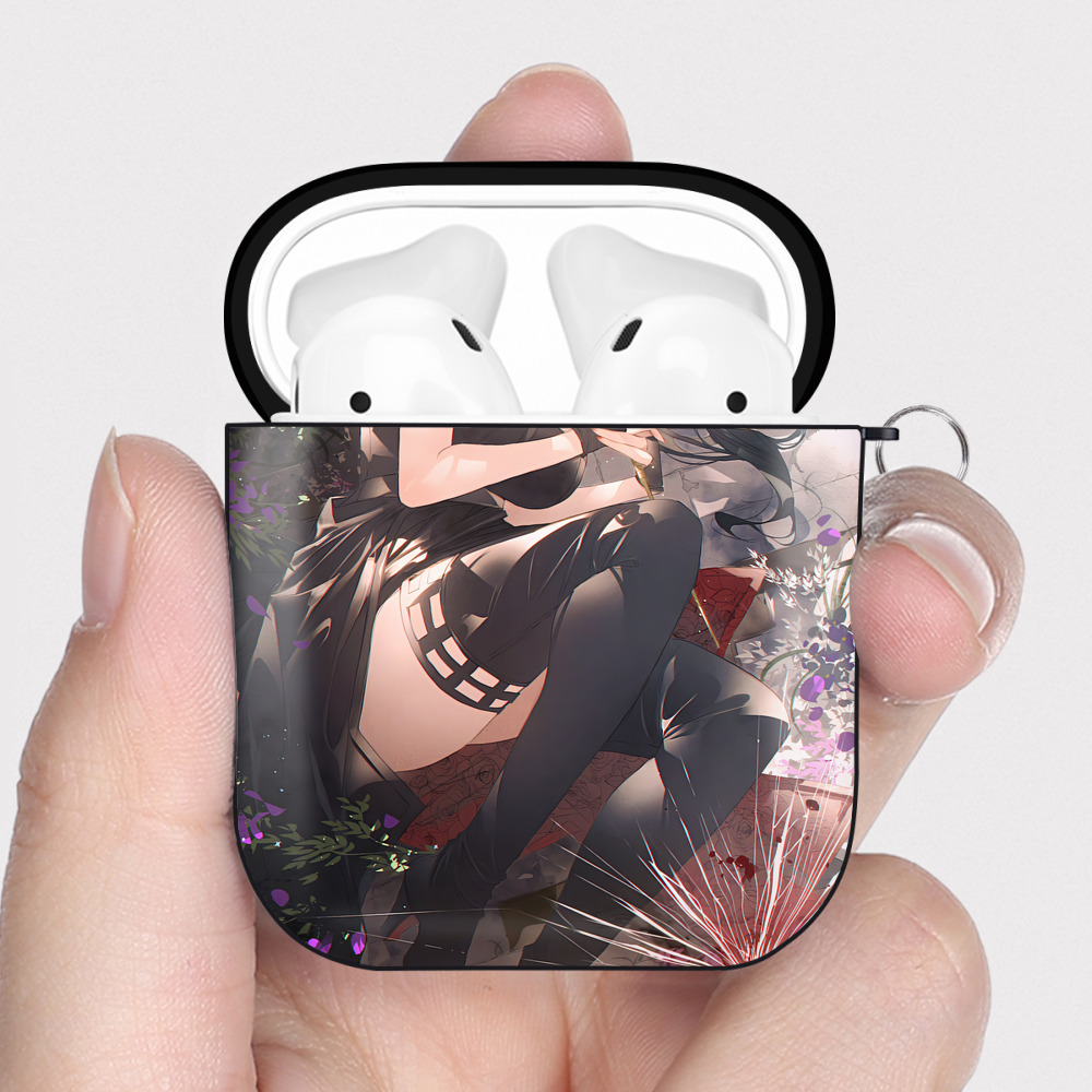 （画像用） SPY×FAMILY间谍家家酒 AirPods 第2世代保護ケース ハードシェル ブラック 耐衝撃・防指紋・カラビナ付き