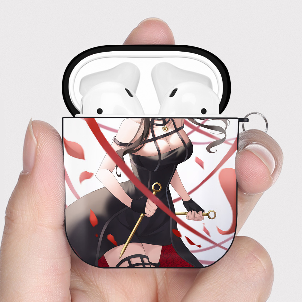 （画像用） SPY×FAMILY间谍家家酒 AirPods 第2世代保護ケース ハードシェル ブラック 耐衝撃・防指紋・カラビナ付き