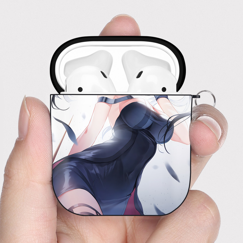 （画像用） SPY×FAMILY间谍家家酒 AirPods 第2世代保護ケース ハードシェル ブラック 耐衝撃・防指紋・カラビナ付き
