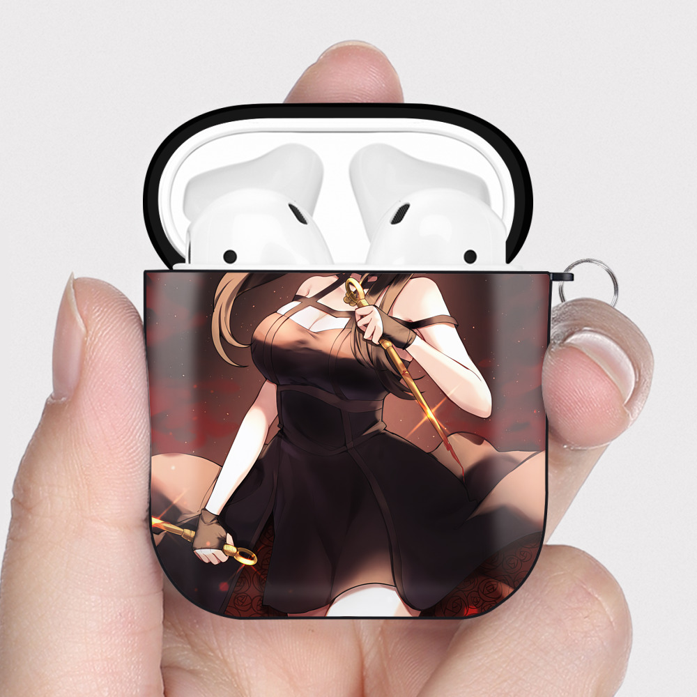 （画像用） SPY×FAMILY间谍家家酒 AirPods 第2世代保護ケース ハードシェル ブラック 耐衝撃・防指紋・カラビナ付き