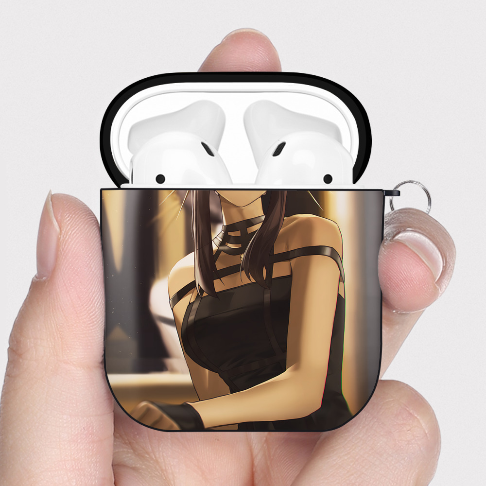 （画像用） SPY×FAMILY间谍家家酒 AirPods 第2世代保護ケース ハードシェル ブラック 耐衝撃・防指紋・カラビナ付き