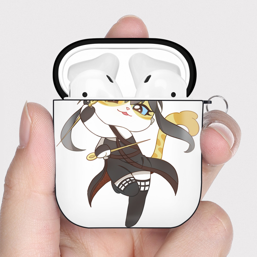 （画像用） SPY×FAMILY间谍家家酒 AirPods 第2世代保護ケース ハードシェル ブラック 耐衝撃・防指紋・カラビナ付き