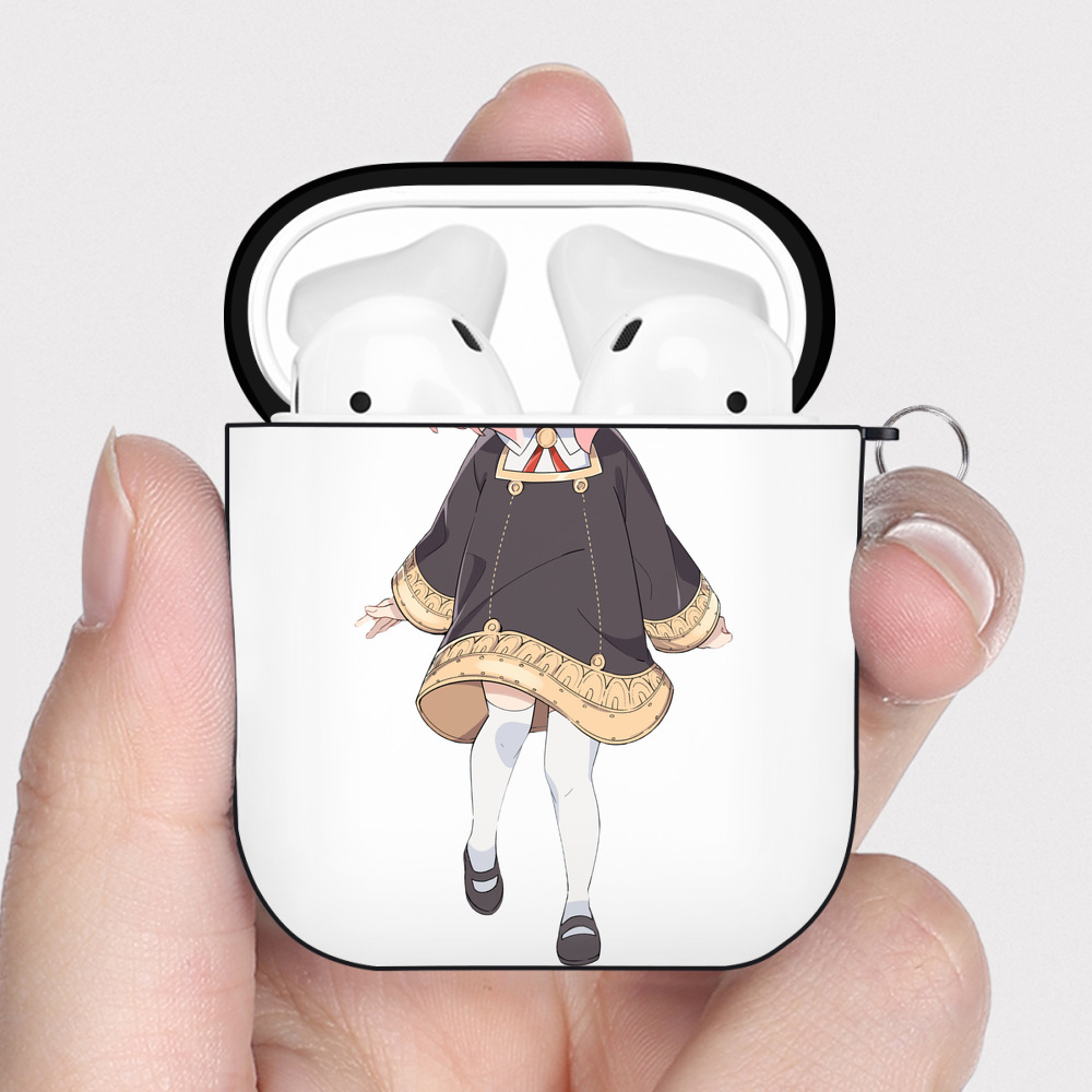 （画像用） SPY×FAMILY间谍家家酒 AirPods 第2世代保護ケース ハードシェル ブラック 耐衝撃・防指紋・カラビナ付き