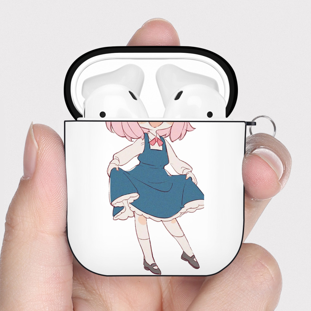 （画像用） SPY×FAMILY间谍家家酒 AirPods 第2世代保護ケース ハードシェル ブラック 耐衝撃・防指紋・カラビナ付き