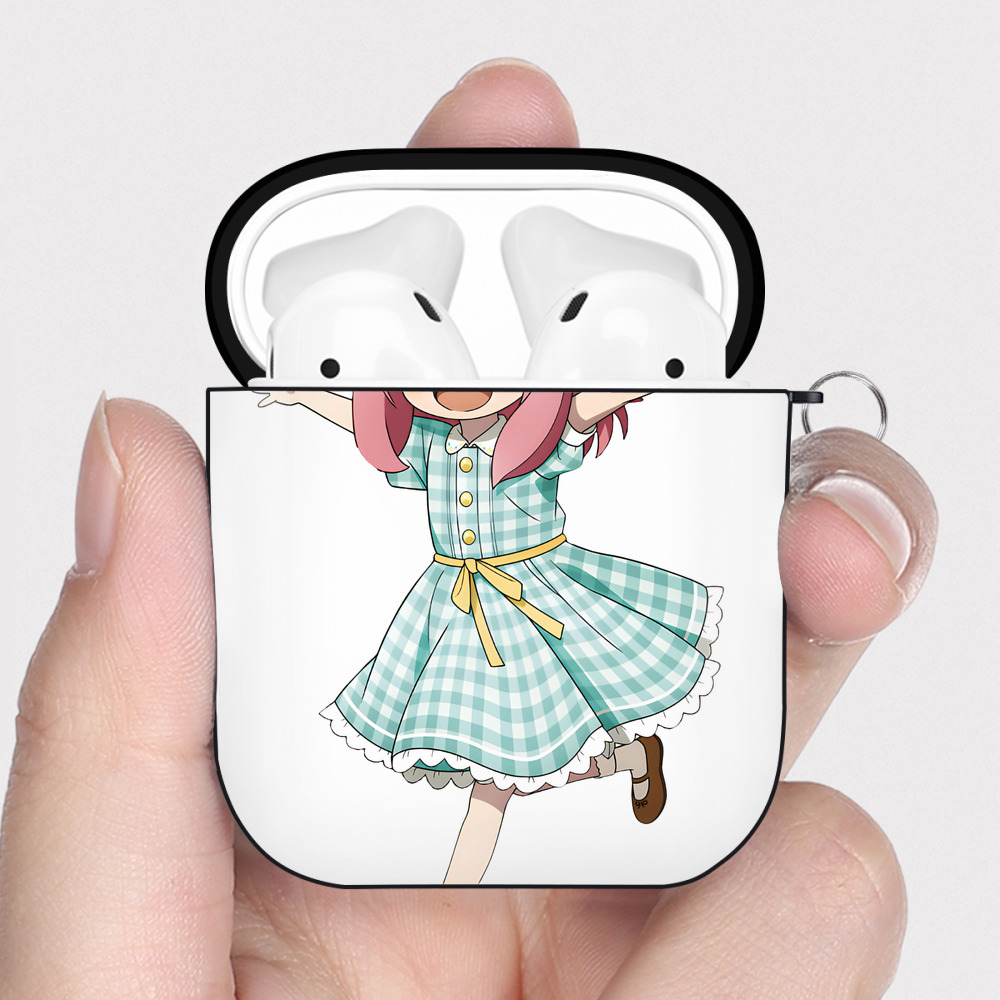 （画像用） SPY×FAMILY间谍家家酒 AirPods 第2世代保護ケース ハードシェル ブラック 耐衝撃・防指紋・カラビナ付き