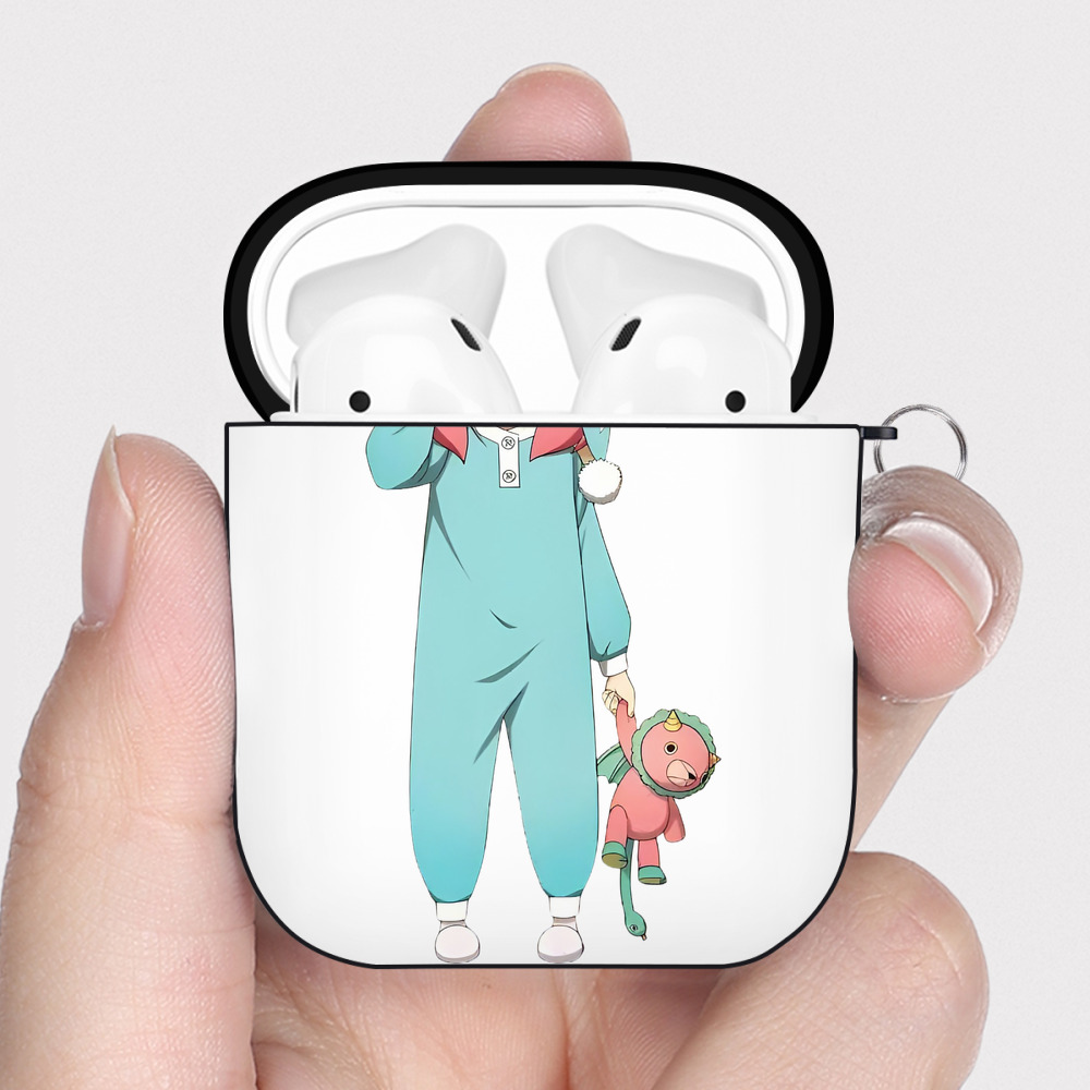 （画像用） SPY×FAMILY间谍家家酒 AirPods 第2世代保護ケース ハードシェル ブラック 耐衝撃・防指紋・カラビナ付き