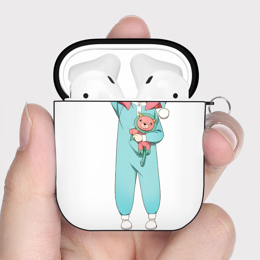 （画像用） SPY×FAMILY间谍家家酒 AirPods 第2世代保護ケース ハードシェル ブラック 耐衝撃・防指紋・カラビナ付き
