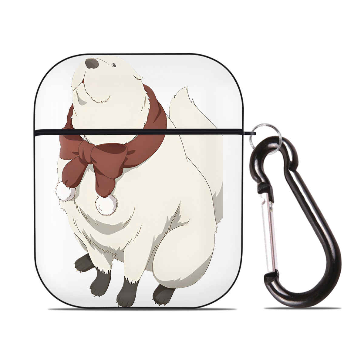 （画像用） SPY×FAMILY间谍家家酒 AirPods 第2世代保護ケース ハードシェル ブラック 耐衝撃・防指紋・カラビナ付き