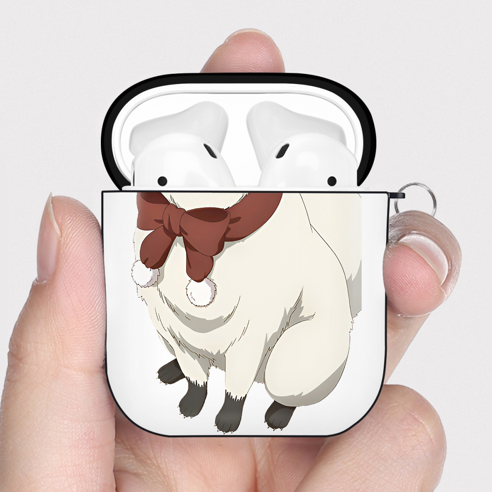 （画像用） SPY×FAMILY间谍家家酒 AirPods 第2世代保護ケース ハードシェル ブラック 耐衝撃・防指紋・カラビナ付き