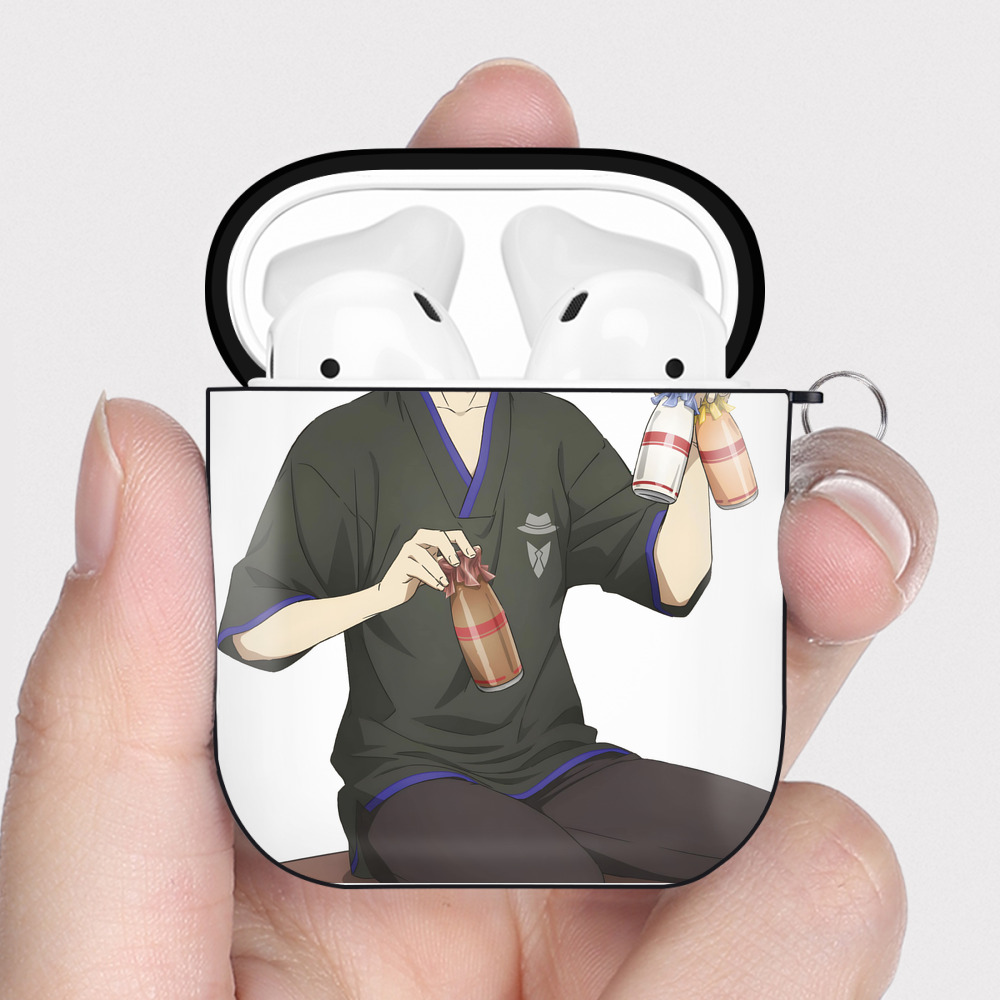 （画像用） SPY×FAMILY间谍家家酒 AirPods 第2世代保護ケース ハードシェル ブラック 耐衝撃・防指紋・カラビナ付き