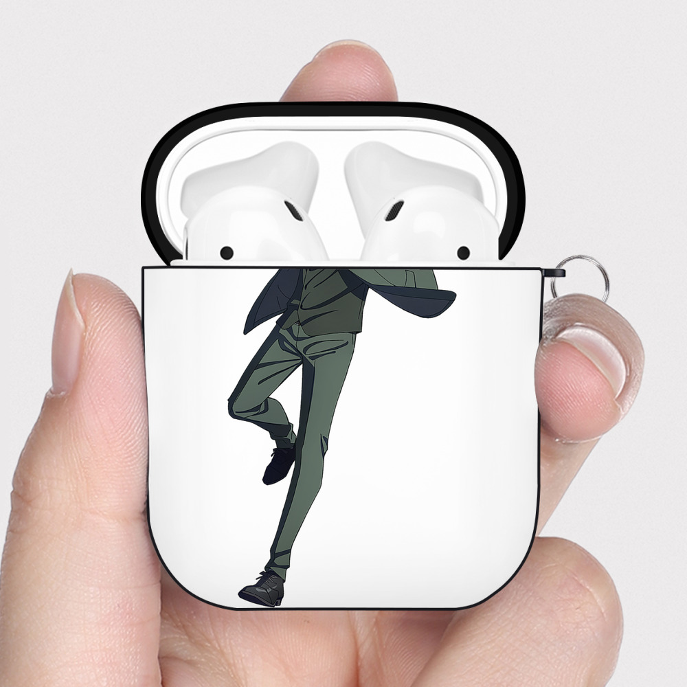 （画像用） SPY×FAMILY间谍家家酒 AirPods 第2世代保護ケース ハードシェル ブラック 耐衝撃・防指紋・カラビナ付き