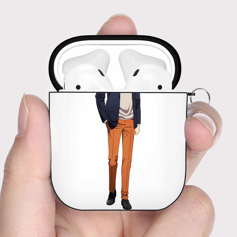 （画像用） SPY×FAMILY间谍家家酒 AirPods 第2世代保護ケース ハードシェル ブラック 耐衝撃・防指紋・カラビナ付き