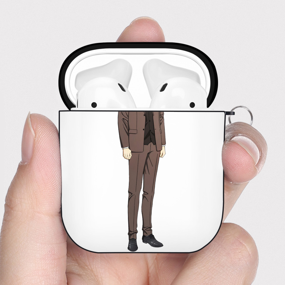 （画像用） SPY×FAMILY间谍家家酒 AirPods 第2世代保護ケース ハードシェル ブラック 耐衝撃・防指紋・カラビナ付き