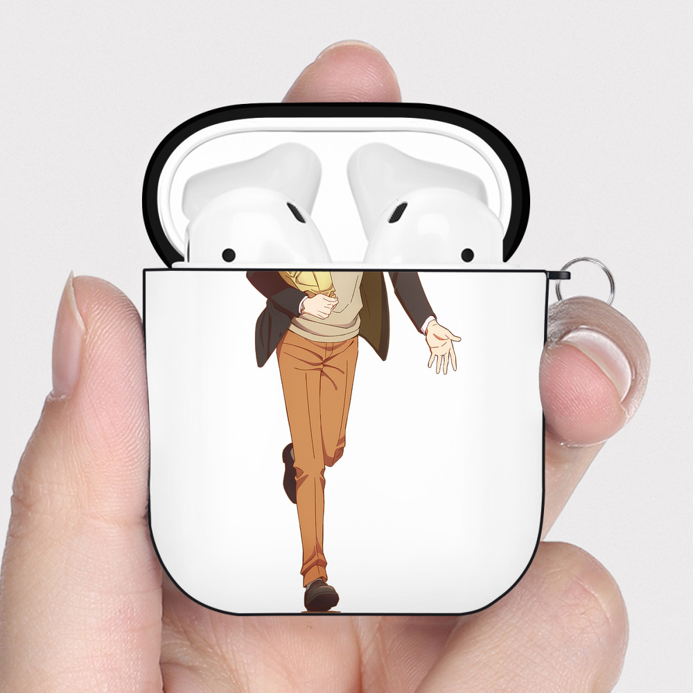 （画像用） SPY×FAMILY间谍家家酒 AirPods 第2世代保護ケース ハードシェル ブラック 耐衝撃・防指紋・カラビナ付き