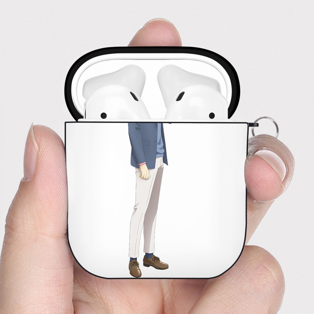 （画像用） SPY×FAMILY间谍家家酒 AirPods 第2世代保護ケース ハードシェル ブラック 耐衝撃・防指紋・カラビナ付き