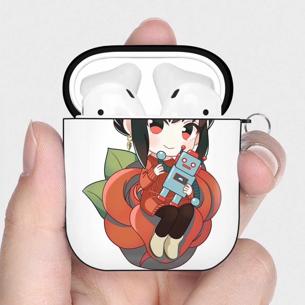 （画像用） SPY×FAMILY间谍家家酒 AirPods 第2世代保護ケース ハードシェル ブラック 耐衝撃・防指紋・カラビナ付き