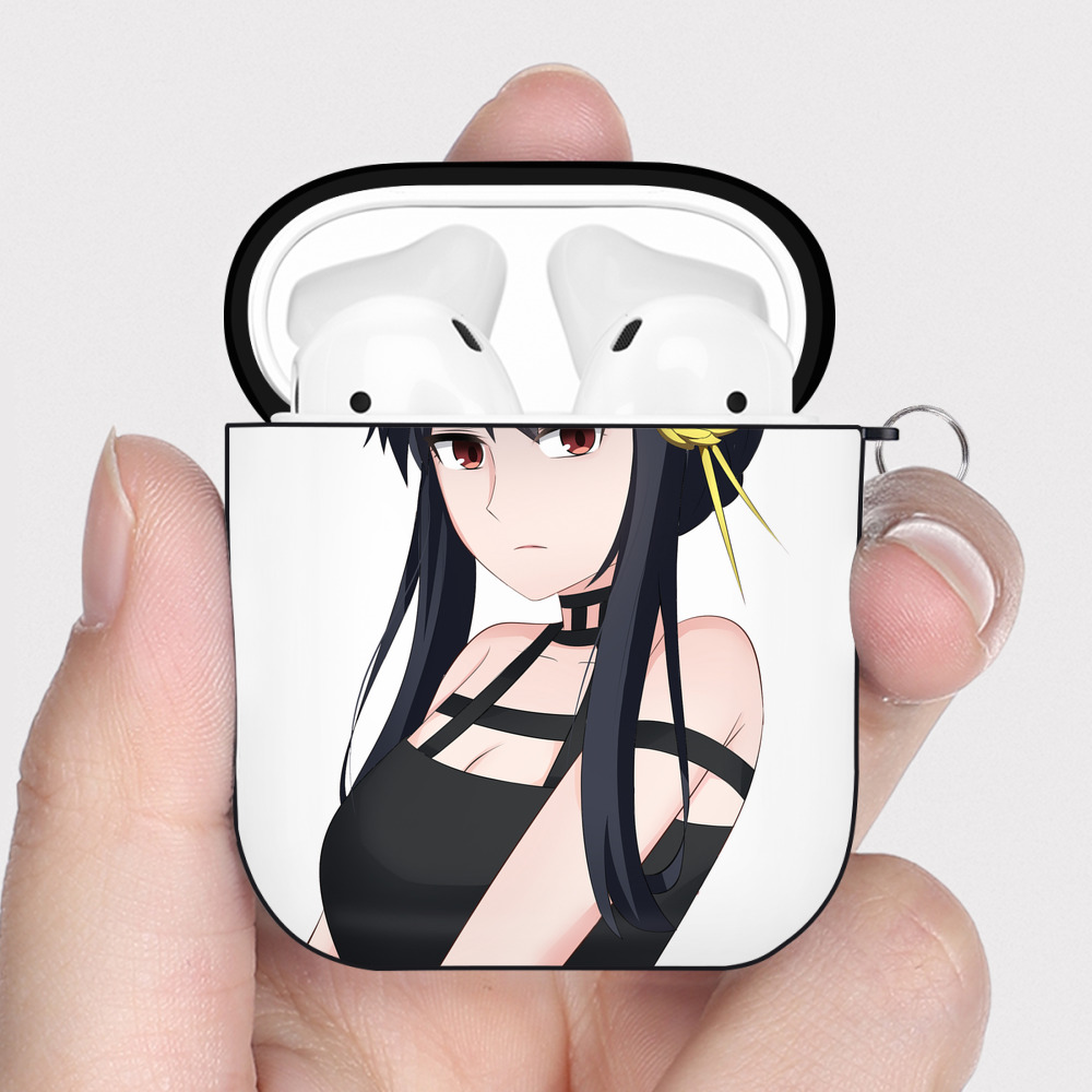 （画像用） SPY×FAMILY间谍家家酒 AirPods 第2世代保護ケース ハードシェル ブラック 耐衝撃・防指紋・カラビナ付き
