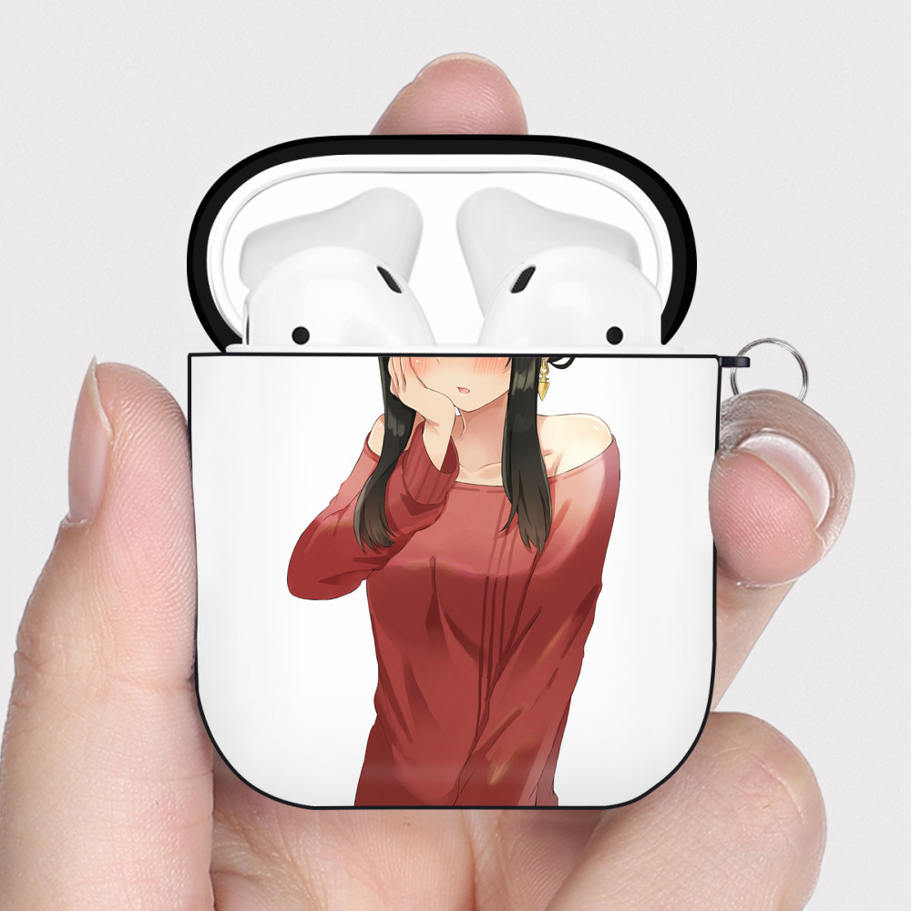 （画像用） SPY×FAMILY间谍家家酒 AirPods 第2世代保護ケース ハードシェル ブラック 耐衝撃・防指紋・カラビナ付き