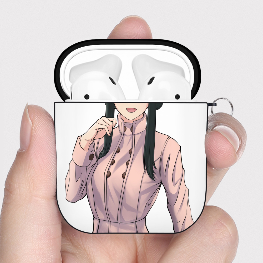 （画像用） SPY×FAMILY间谍家家酒 AirPods 第2世代保護ケース ハードシェル ブラック 耐衝撃・防指紋・カラビナ付き