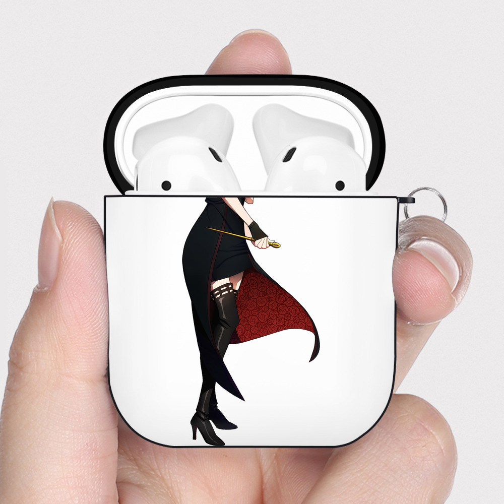 （画像用） SPY×FAMILY间谍家家酒 AirPods 第2世代保護ケース ハードシェル ブラック 耐衝撃・防指紋・カラビナ付き