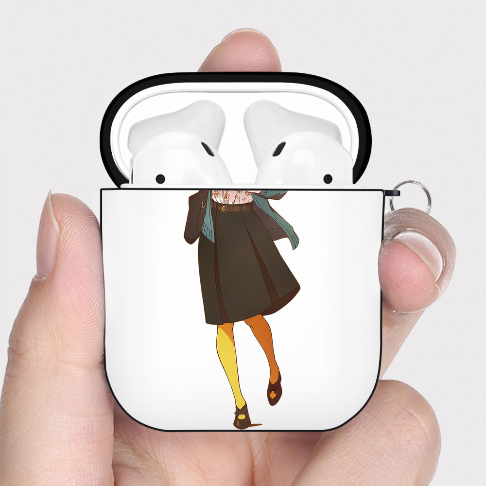 （画像用） SPY×FAMILY间谍家家酒 AirPods 第2世代保護ケース ハードシェル ブラック 耐衝撃・防指紋・カラビナ付き