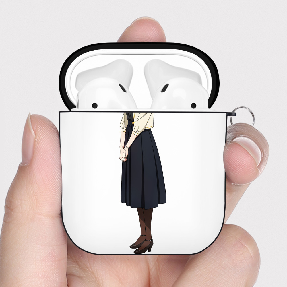 （画像用） SPY×FAMILY间谍家家酒 AirPods 第2世代保護ケース ハードシェル ブラック 耐衝撃・防指紋・カラビナ付き