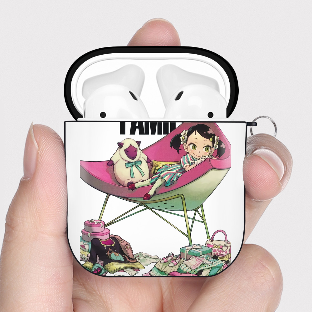 （画像用） SPY×FAMILY间谍家家酒 AirPods 第2世代保護ケース ハードシェル ブラック 耐衝撃・防指紋・カラビナ付き
