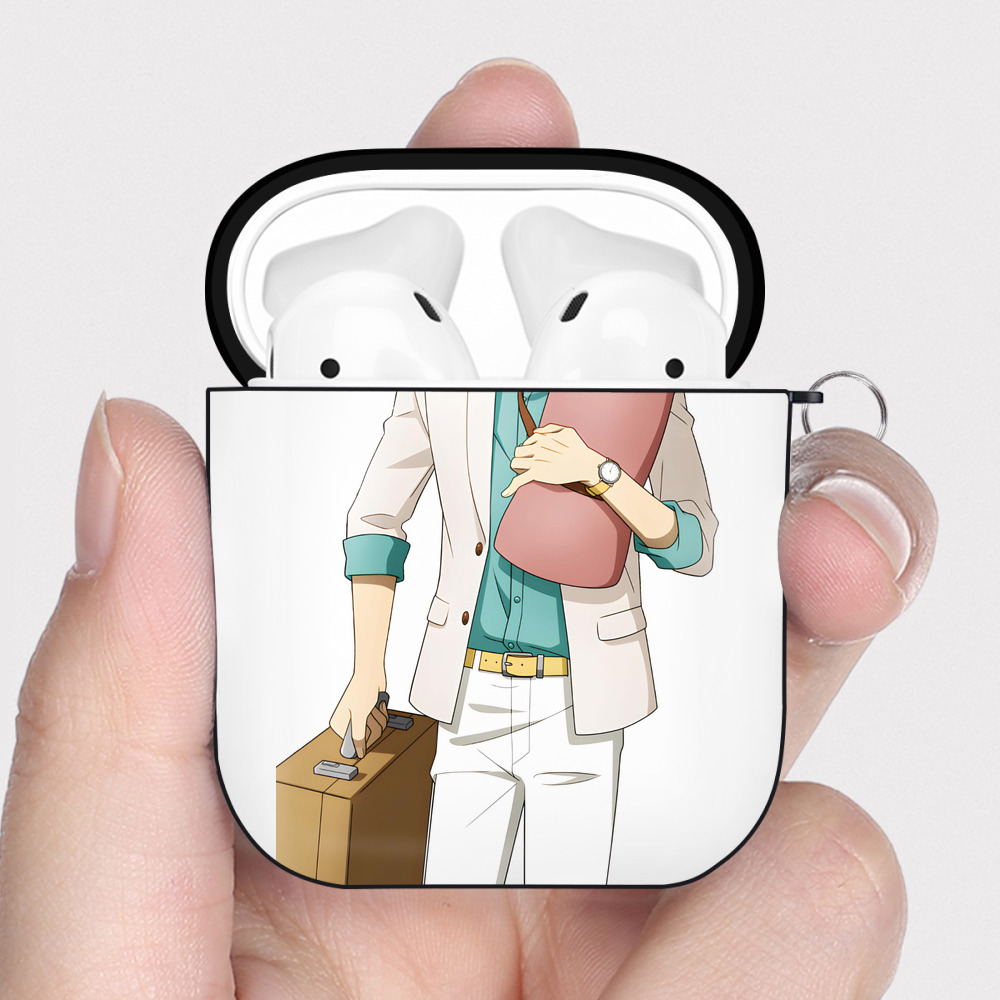（画像用） SPY×FAMILY间谍家家酒 AirPods 第2世代保護ケース ハードシェル ブラック 耐衝撃・防指紋・カラビナ付き