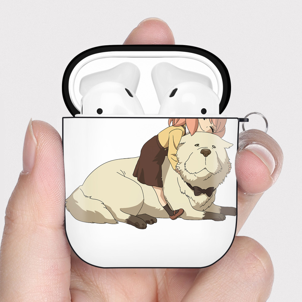 （画像用） SPY×FAMILY间谍家家酒 AirPods 第2世代保護ケース ハードシェル ブラック 耐衝撃・防指紋・カラビナ付き