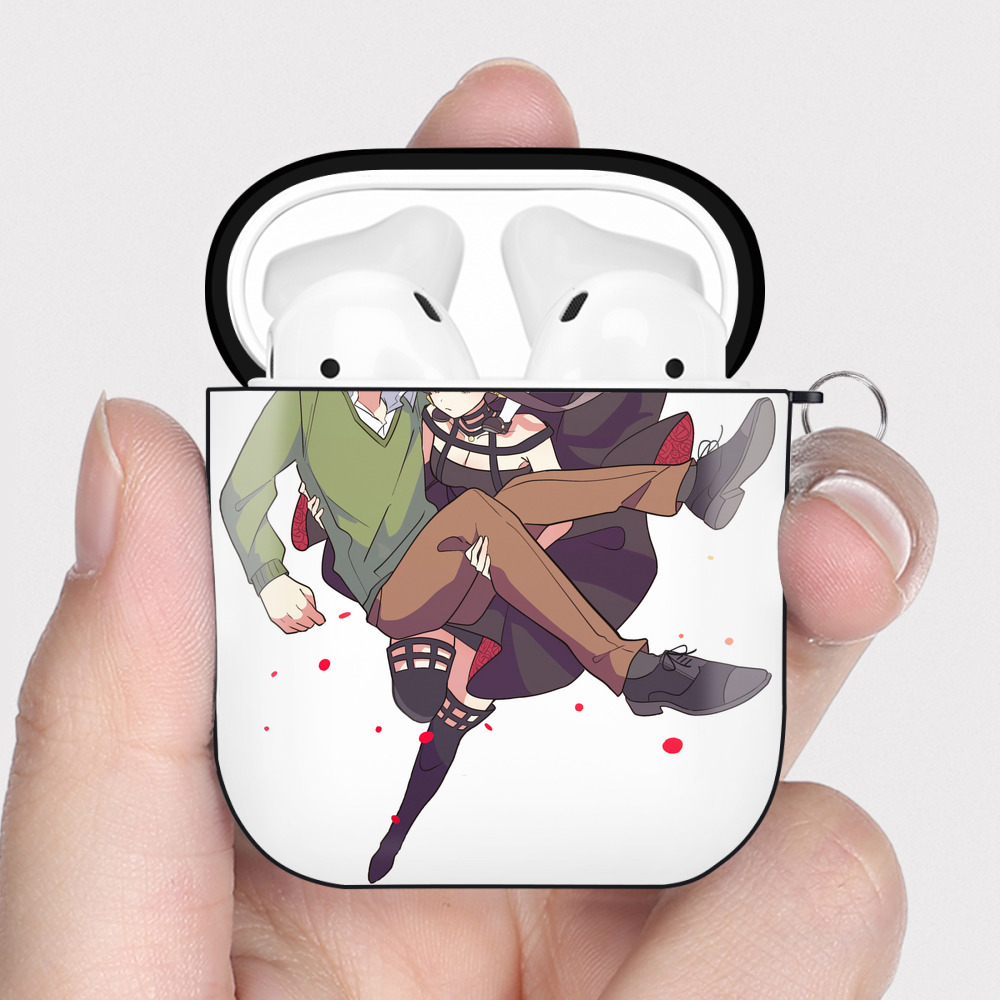 （画像用） SPY×FAMILY间谍家家酒 AirPods 第2世代保護ケース ハードシェル ブラック 耐衝撃・防指紋・カラビナ付き