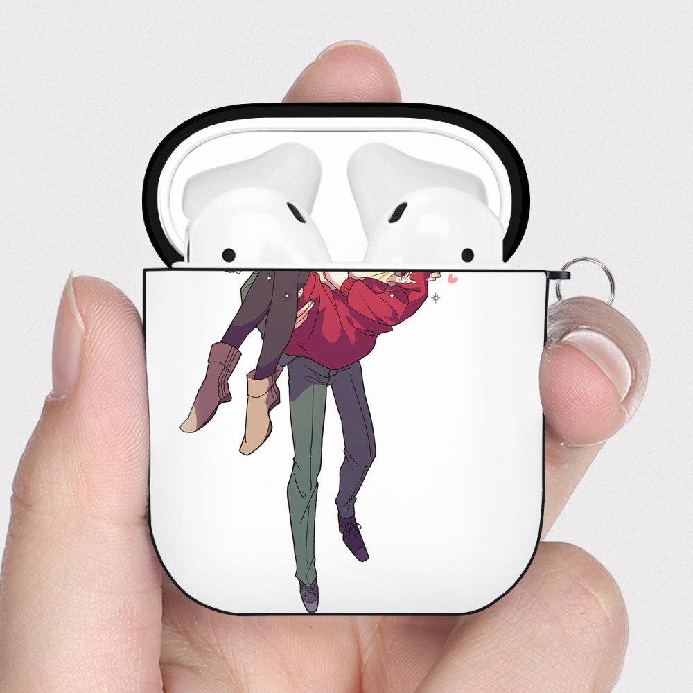 （画像用） SPY×FAMILY间谍家家酒 AirPods 第2世代保護ケース ハードシェル ブラック 耐衝撃・防指紋・カラビナ付き