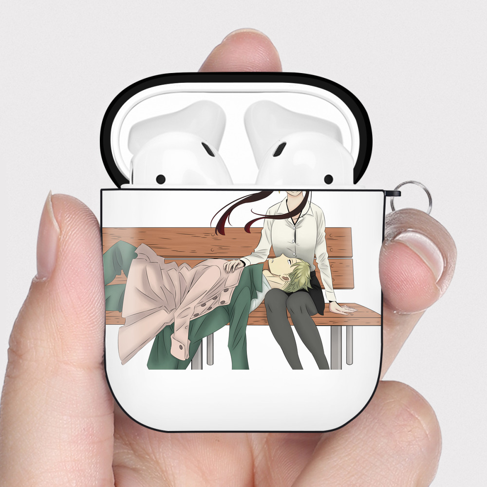 （画像用） SPY×FAMILY间谍家家酒 AirPods 第2世代保護ケース ハードシェル ブラック 耐衝撃・防指紋・カラビナ付き