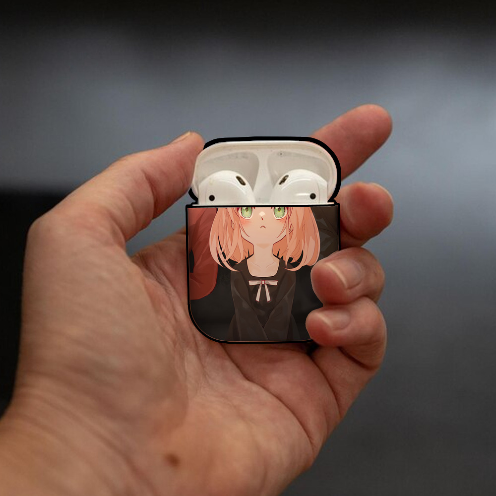 SPY×FAMILY间谍家家酒 AirPods 第2世代保護ケース ハードシェル ブラック 耐衝撃・防指紋・カラビナ付き