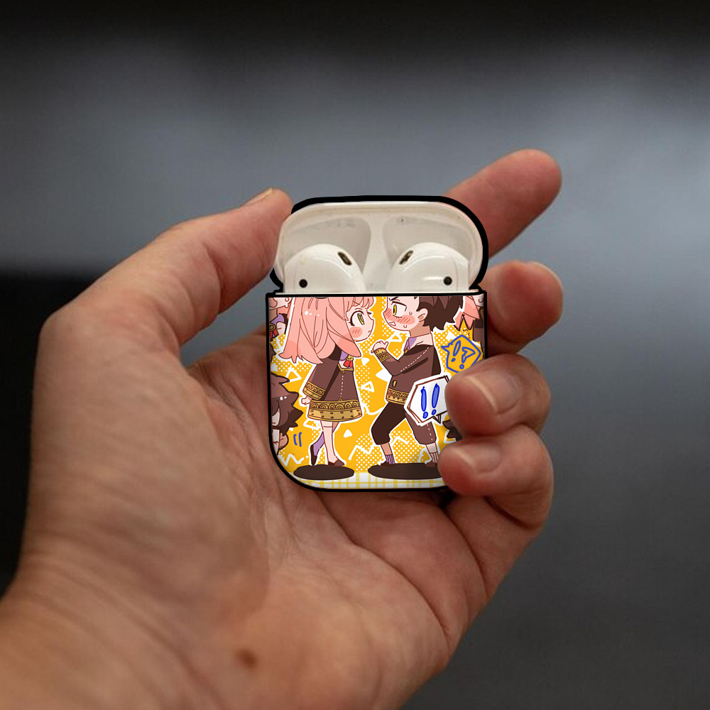SPY×FAMILY间谍家家酒 AirPods 第2世代保護ケース ハードシェル ブラック 耐衝撃・防指紋・カラビナ付き