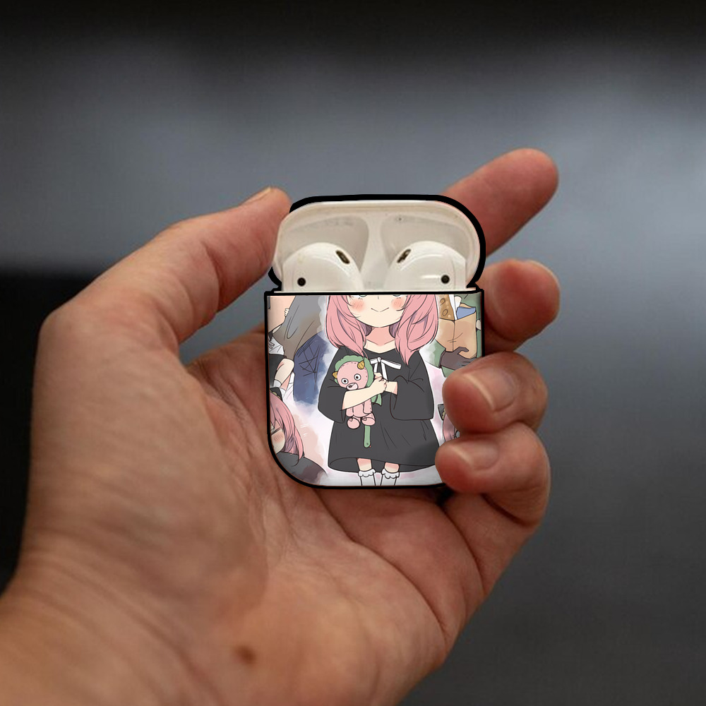 SPY×FAMILY间谍家家酒 AirPods 第2世代保護ケース ハードシェル ブラック 耐衝撃・防指紋・カラビナ付き