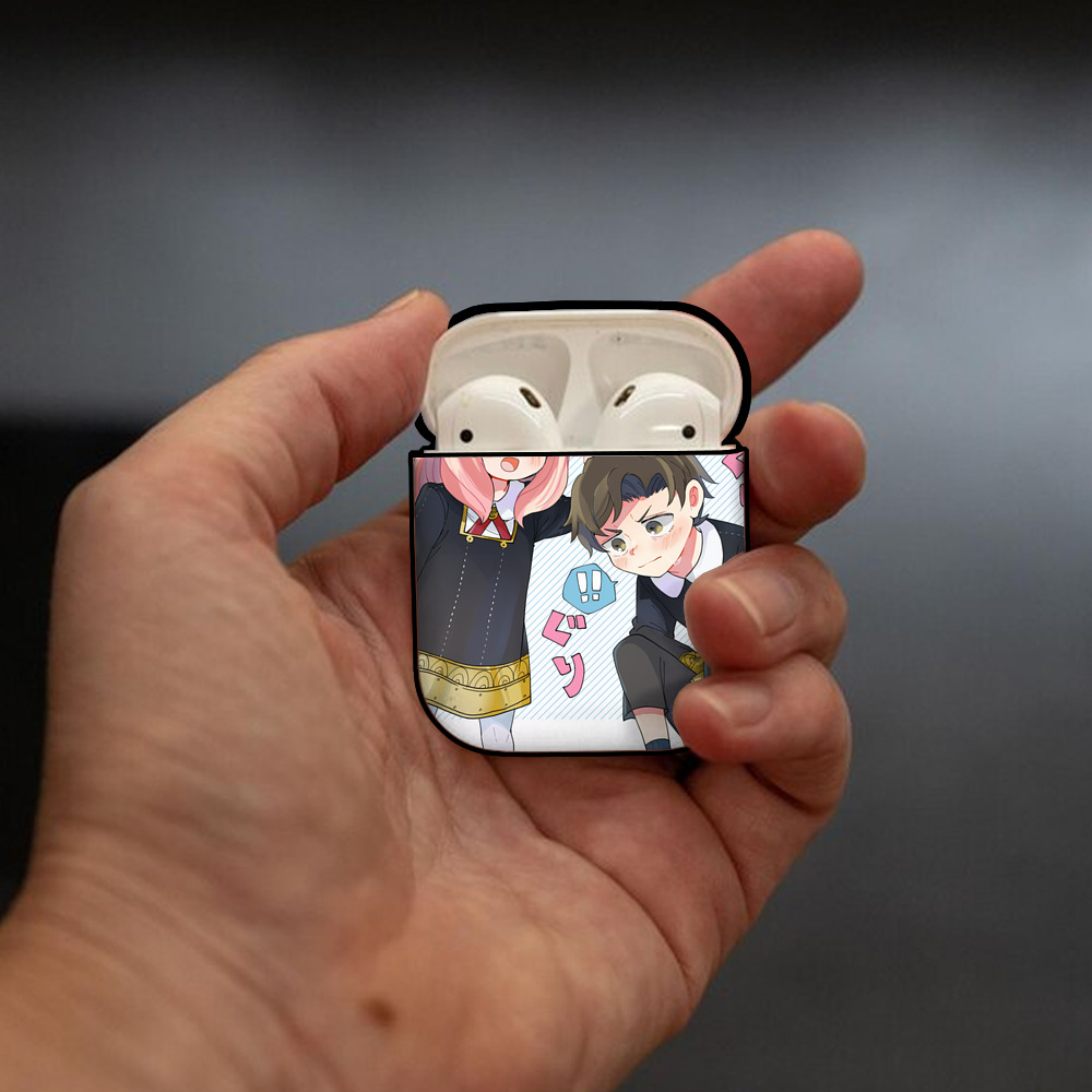 SPY×FAMILY间谍家家酒 AirPods 第2世代保護ケース ハードシェル ブラック 耐衝撃・防指紋・カラビナ付き