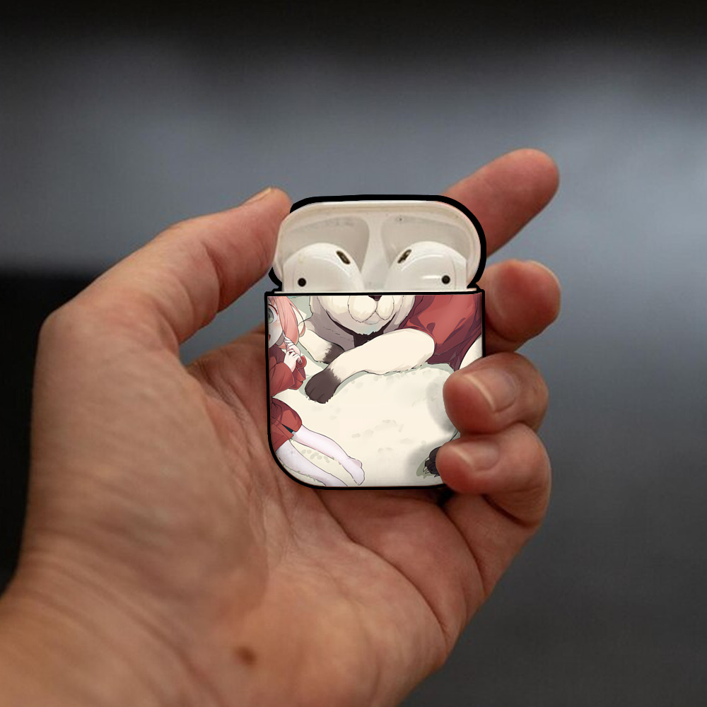 SPY×FAMILY间谍家家酒 AirPods 第2世代保護ケース ハードシェル ブラック 耐衝撃・防指紋・カラビナ付き