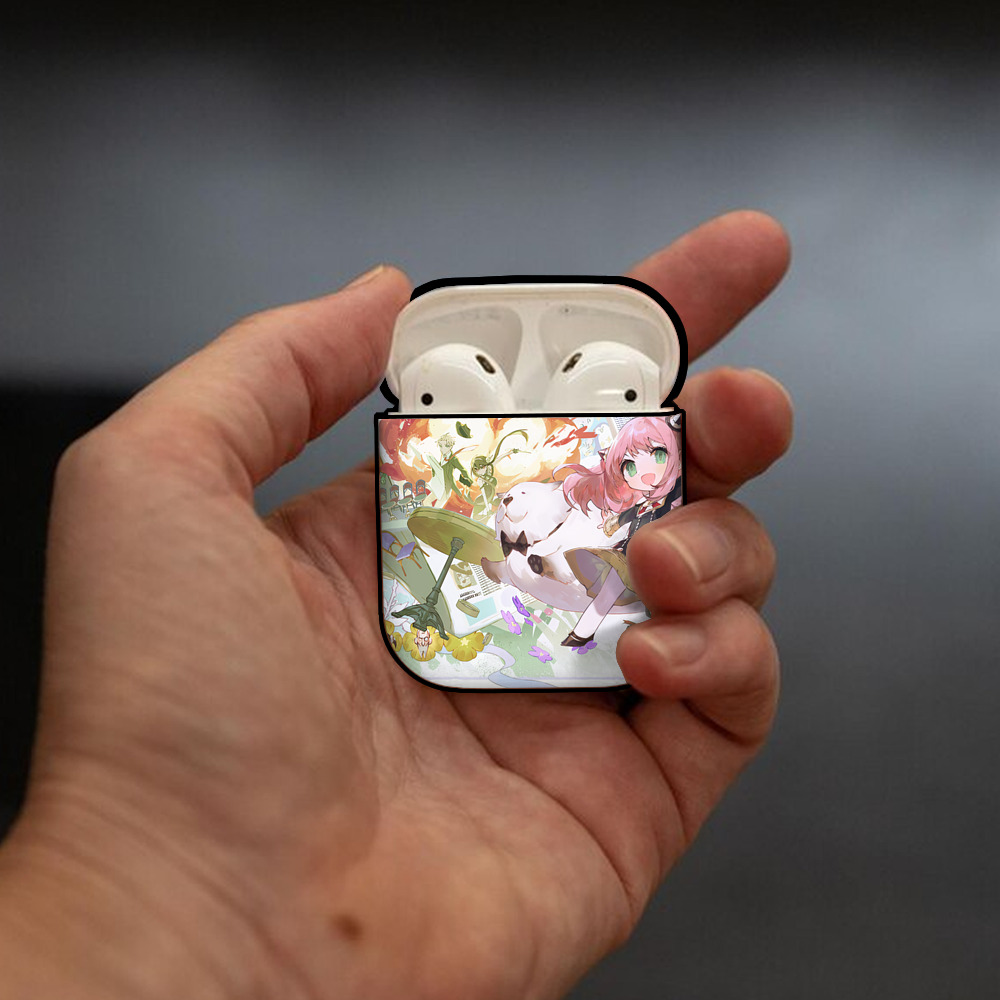 SPY×FAMILY间谍家家酒 AirPods 第2世代保護ケース ハードシェル ブラック 耐衝撃・防指紋・カラビナ付き