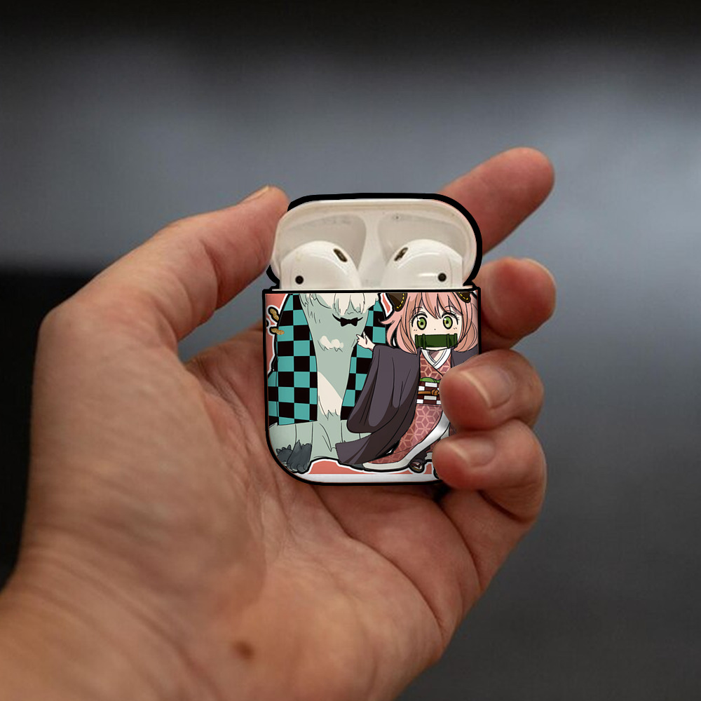 SPY×FAMILY间谍家家酒 AirPods 第2世代保護ケース ハードシェル ブラック 耐衝撃・防指紋・カラビナ付き