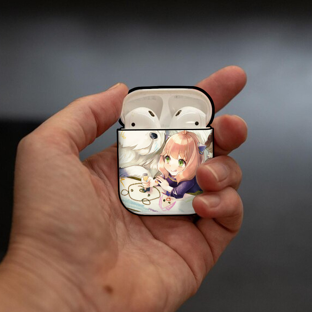 SPY×FAMILY间谍家家酒 AirPods 第2世代保護ケース ハードシェル ブラック 耐衝撃・防指紋・カラビナ付き