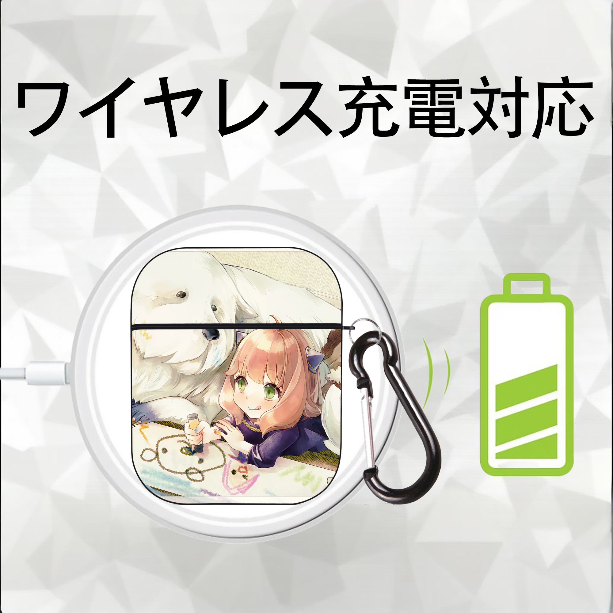 SPY×FAMILY间谍家家酒 AirPods 第2世代保護ケース ハードシェル ブラック 耐衝撃・防指紋・カラビナ付き
