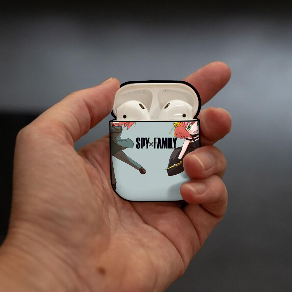 SPY×FAMILY间谍家家酒 AirPods 第2世代保護ケース ハードシェル ブラック 耐衝撃・防指紋・カラビナ付き