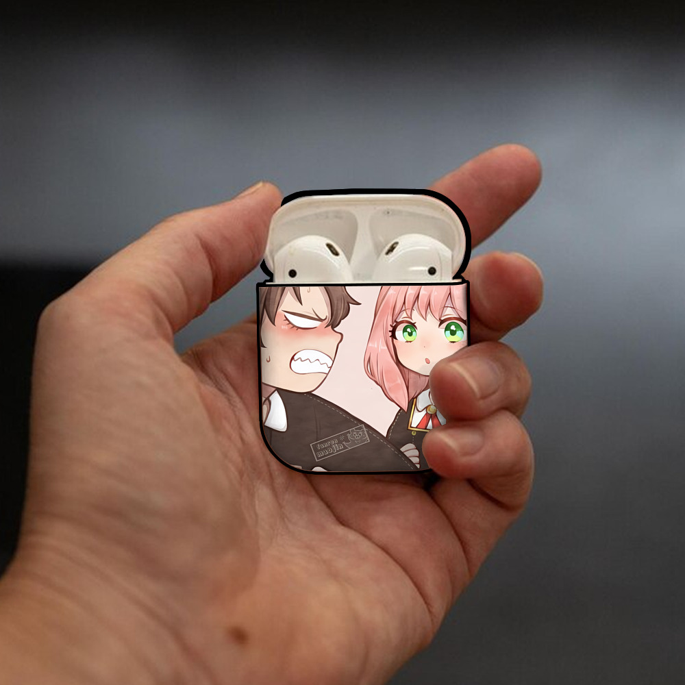 SPY×FAMILY间谍家家酒 AirPods 第2世代保護ケース ハードシェル ブラック 耐衝撃・防指紋・カラビナ付き