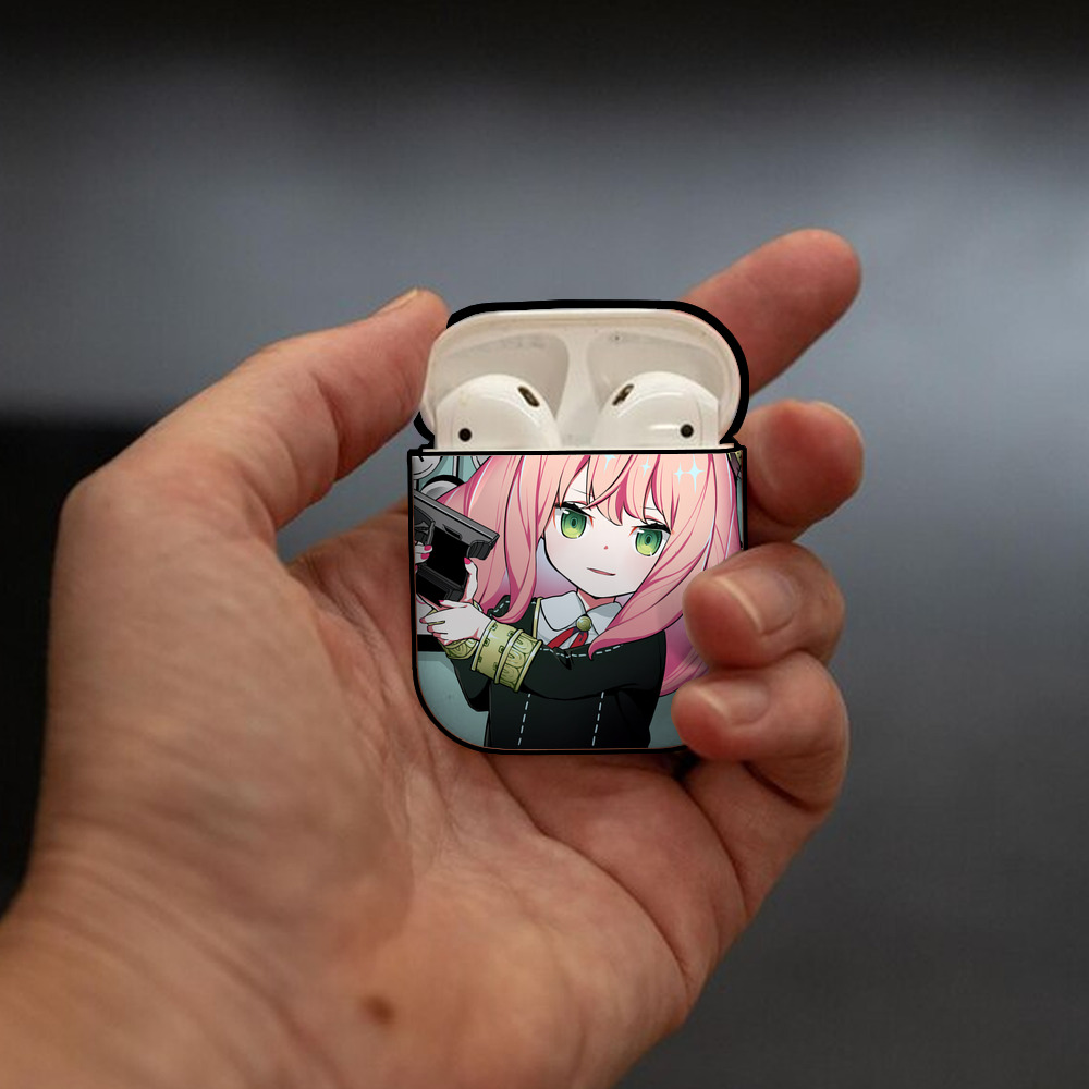 SPY×FAMILY间谍家家酒 AirPods 第2世代保護ケース ハードシェル ブラック 耐衝撃・防指紋・カラビナ付き