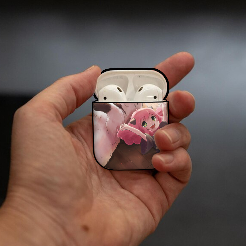 SPY×FAMILY间谍家家酒 AirPods 第2世代保護ケース ハードシェル ブラック 耐衝撃・防指紋・カラビナ付き