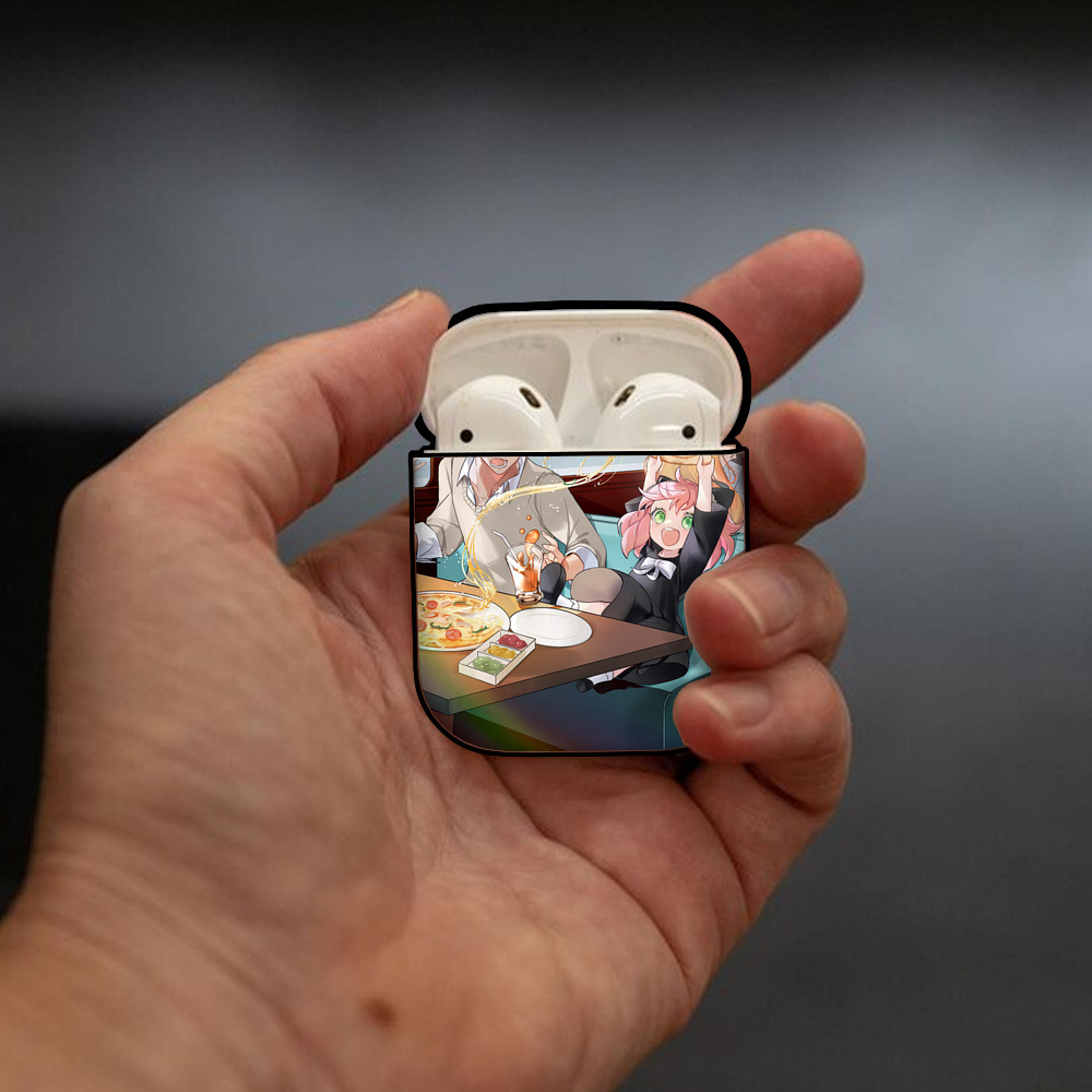 SPY×FAMILY间谍家家酒 AirPods 第2世代保護ケース ハードシェル ブラック 耐衝撃・防指紋・カラビナ付き