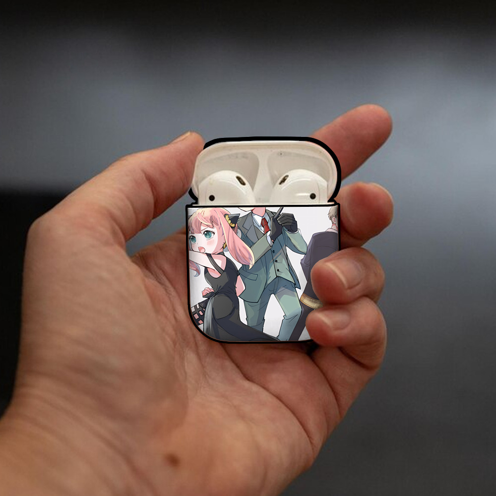 SPY×FAMILY间谍家家酒 AirPods 第2世代保護ケース ハードシェル ブラック 耐衝撃・防指紋・カラビナ付き
