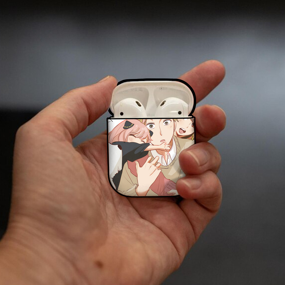 SPY×FAMILY间谍家家酒 AirPods 第2世代保護ケース ハードシェル ブラック 耐衝撃・防指紋・カラビナ付き